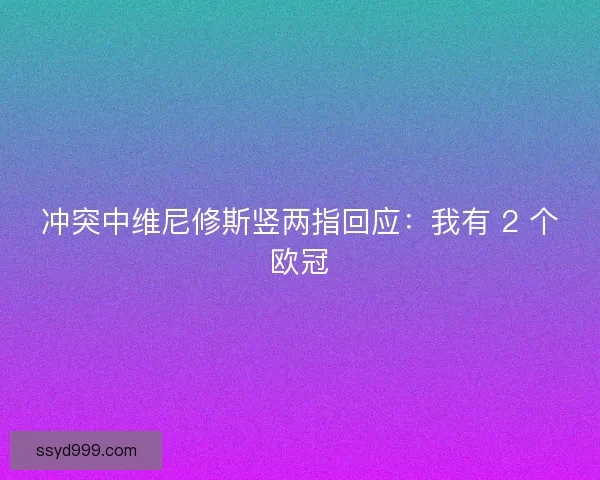 冲突中维尼修斯竖两指回应：我有 2 个欧冠
